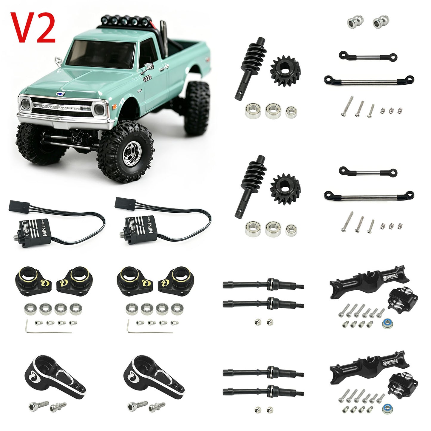 Hobbydetails SCX30 Four-wheel Steer Set
