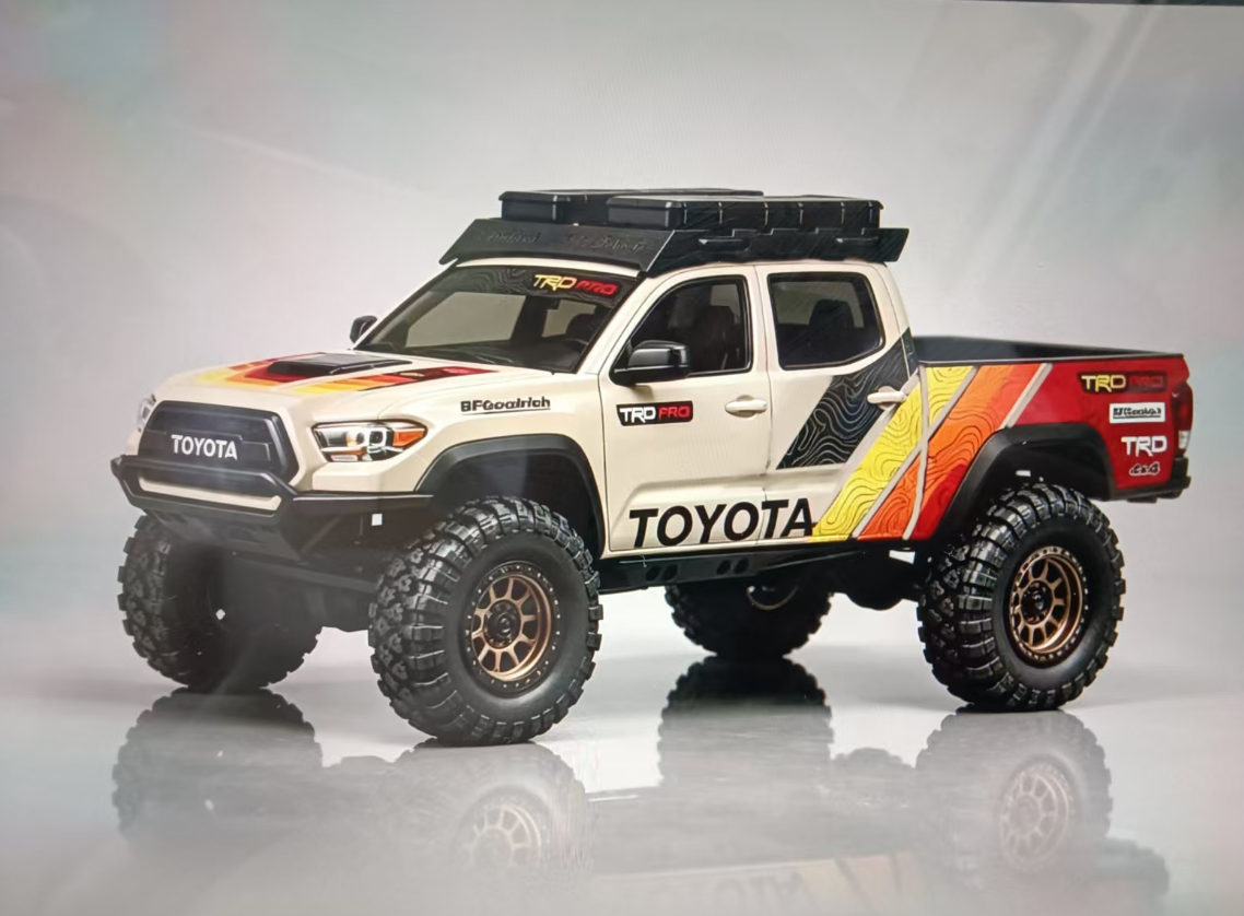 Hobbydetails 1/30 Toyota Classic UV Sticker/Topper Camper Shell/Body Mount Tire Wheel Set  for SCX30 Tacoma Cars