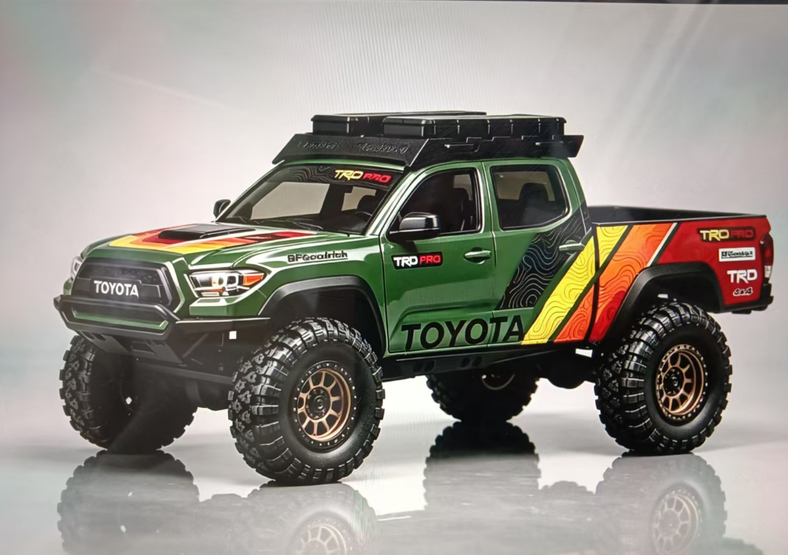 Hobbydetails 1/30 Toyota Classic UV Sticker/Topper Camper Shell/Body Mount Tire Wheel Set  for SCX30 Tacoma Cars