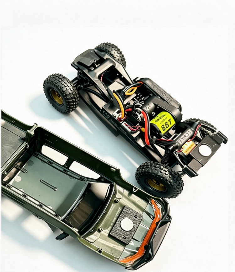 Hobbydetails 1/30 Toyota Classic UV Sticker/Topper Camper Shell/Body Mount Tire Wheel Set  for SCX30 Tacoma Cars