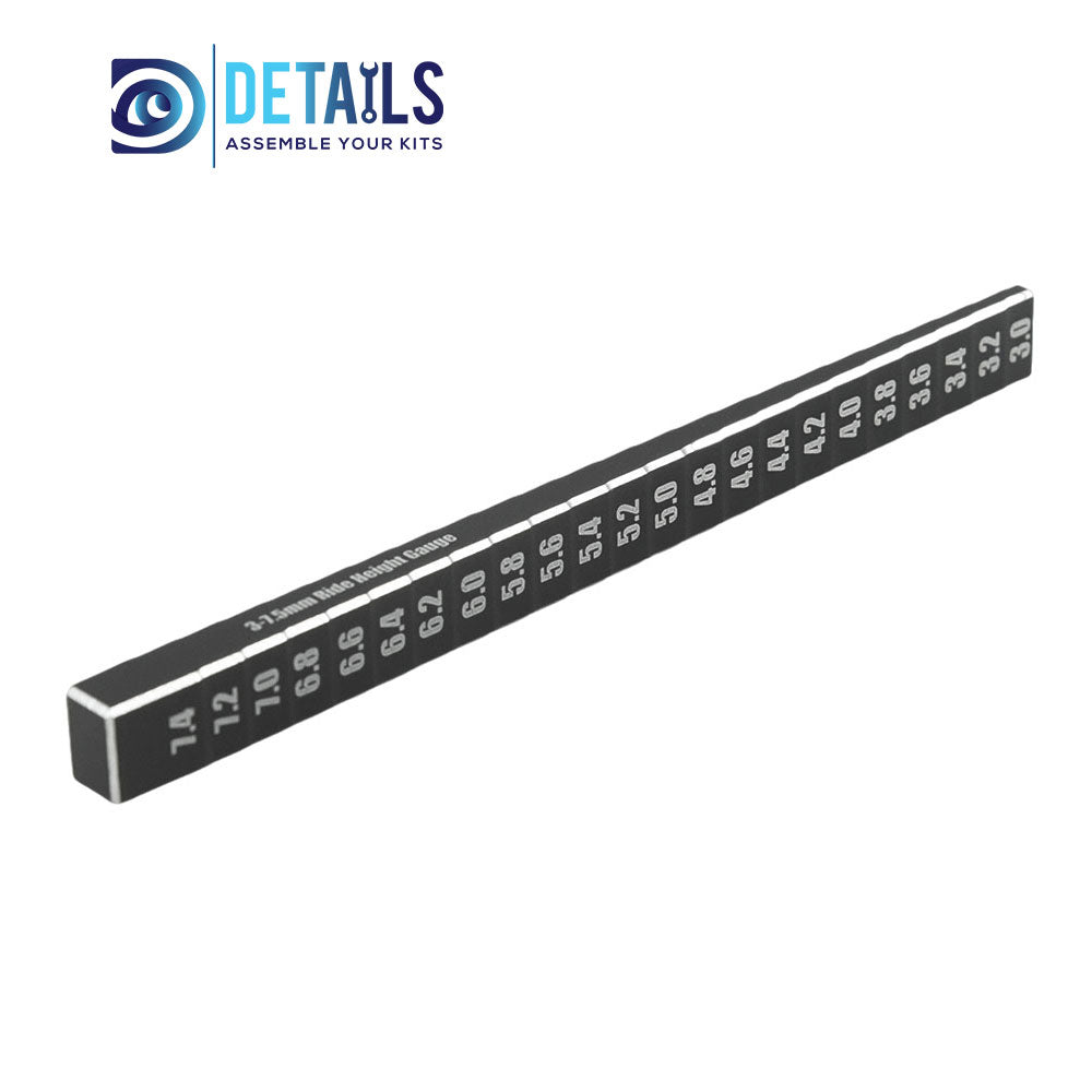 RC Car Tool 10mm Ride Height Droop Gauge Adjuster Ruler Measuring for RC On-Road Drift 3.0-7.4mm
