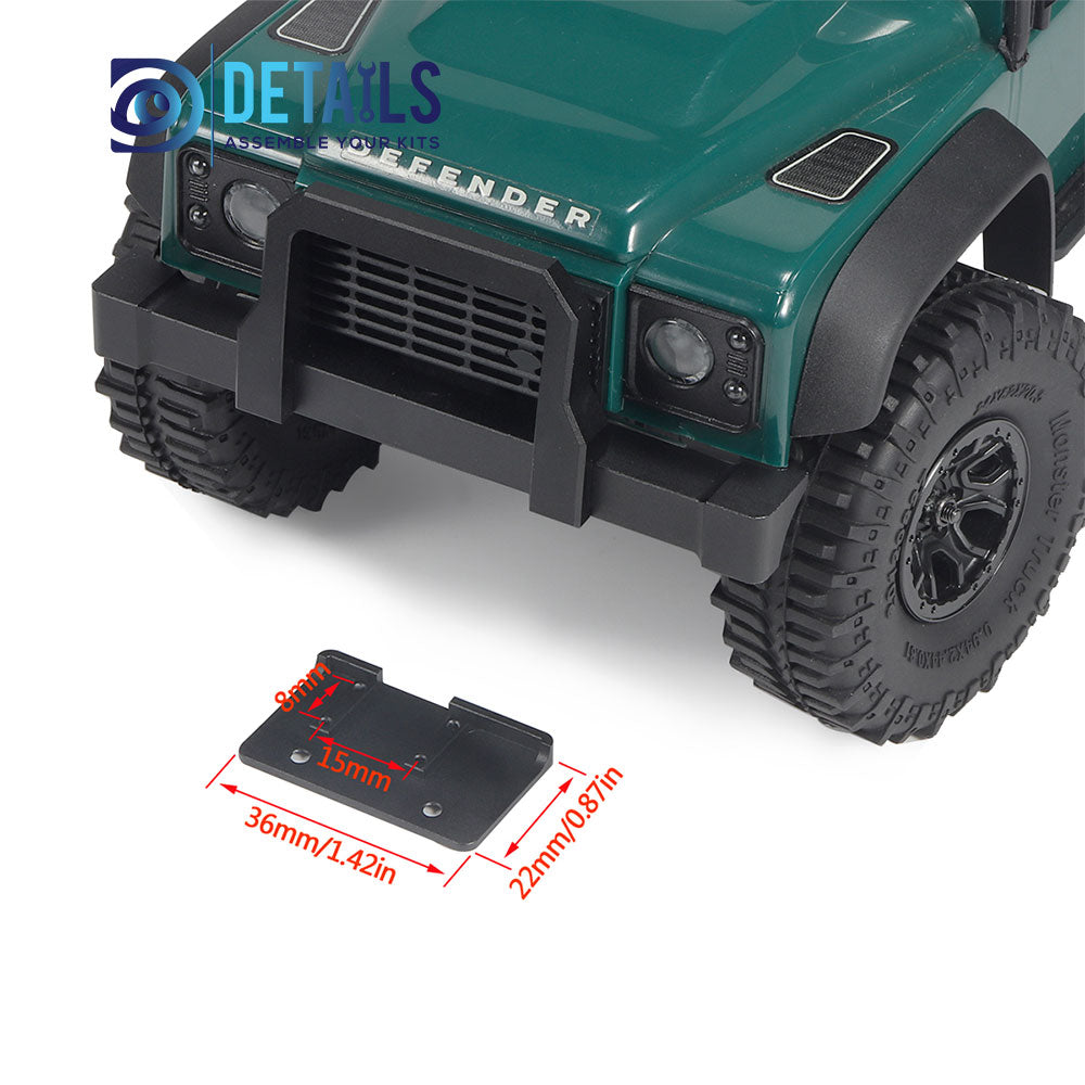 Aluminum CNC Classic Front Bumper with Winch Mount and Grill Set  for TRX4M 1/18 Land Rover Defender