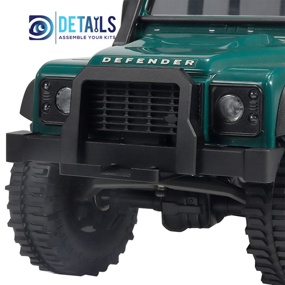 Aluminum CNC Classic Front Bumper with Winch Mount and Grill Set  for TRX4M 1/18 Land Rover Defender