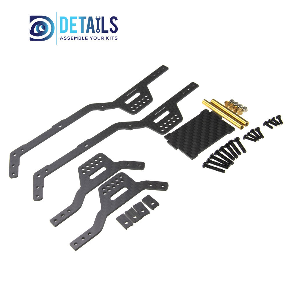 LCG Carbon Fiber Chassis Kit Frame Girder for TRX4M 1/18 Car