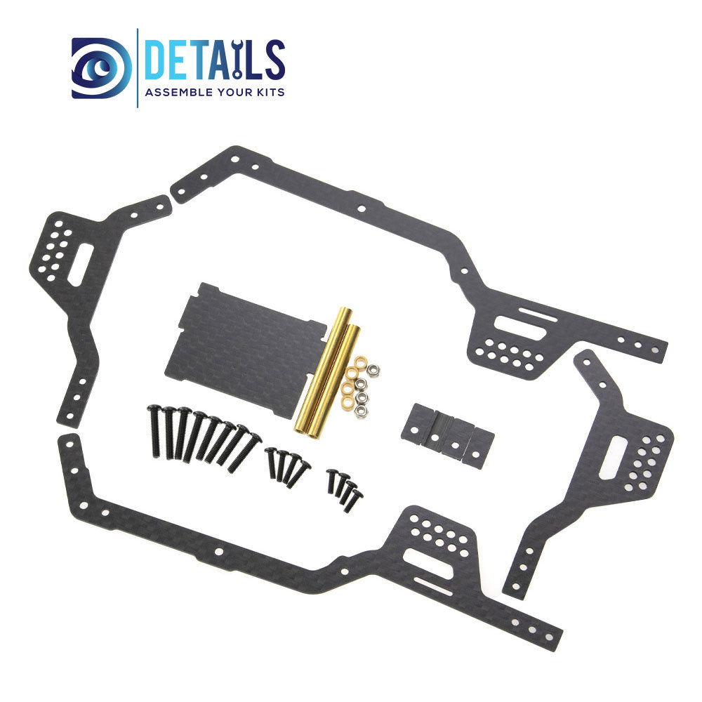 LCG Carbon Fiber Chassis Kit Frame Girder for TRX4M 1/18 Car