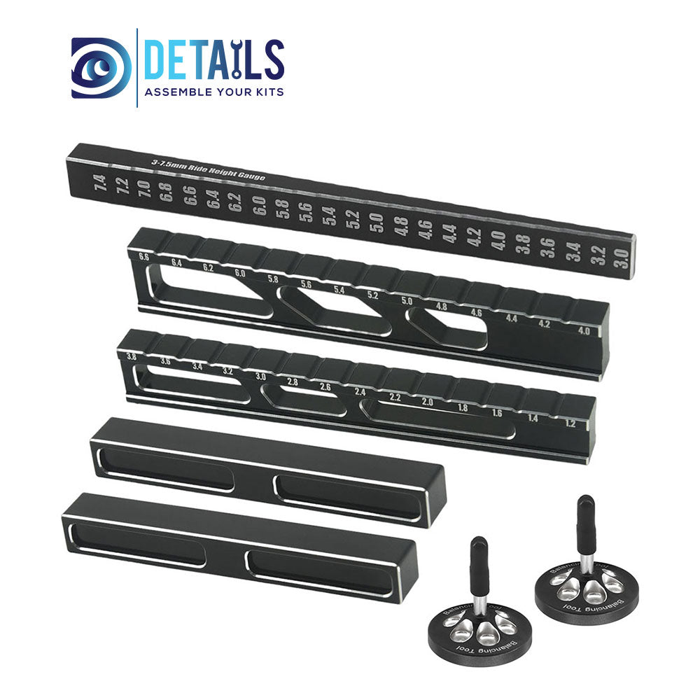 RC Car Tool 10mm Ride Height Droop Gauge Adjuster Ruler Measuring for RC On-Road Drift 1.2~3.8 / 4.0~6.6 / 3.0-7.4mm / 3.1-7.5mm 7pcs