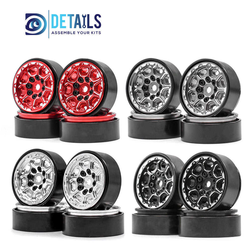 CNC Beadlock Wheels for TRX-4M 1/18 Car 31X13mm 4pcs/set Brass Ring, Alu. Front&amp;Rear Covers&nbsp;