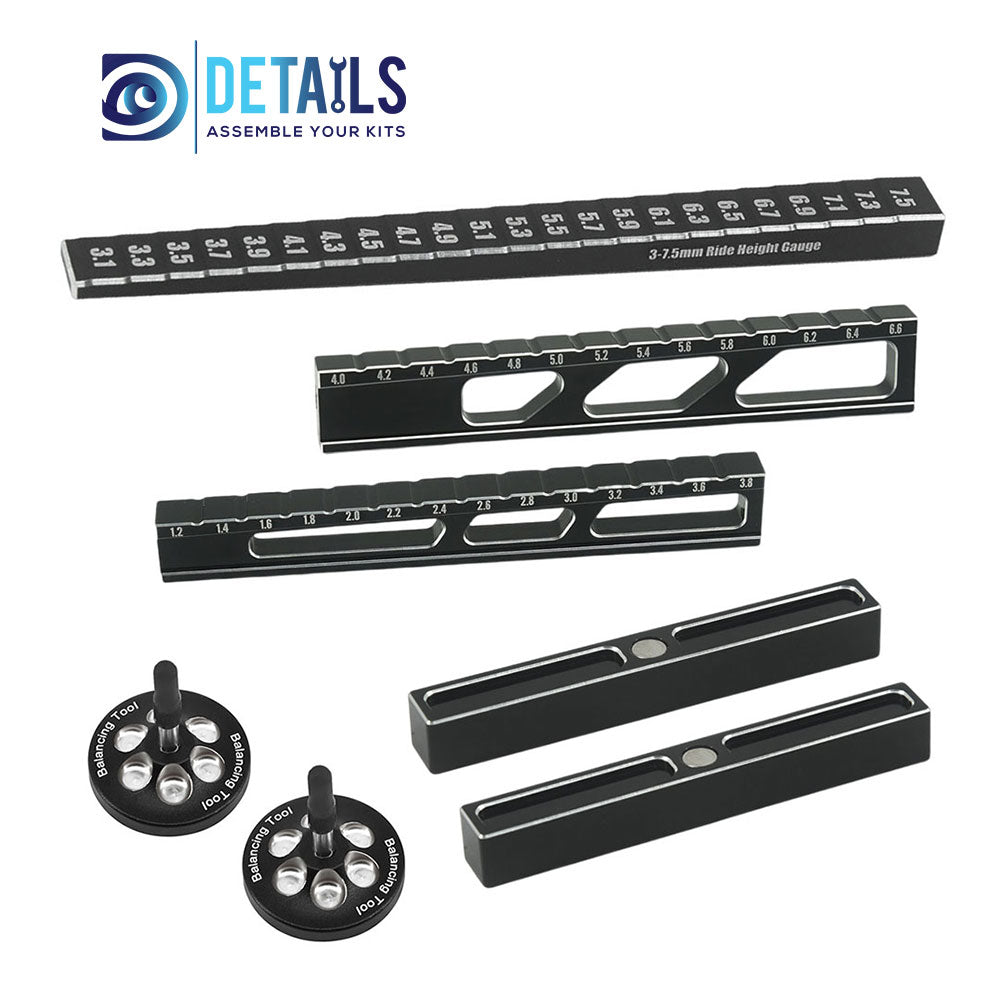 RC Car Tool 10mm Ride Height Droop Gauge Adjuster Ruler Measuring for RC On-Road Drift 1.2~3.8 / 4.0~6.6 / 3.0-7.4mm / 3.1-7.5mm 7pcs