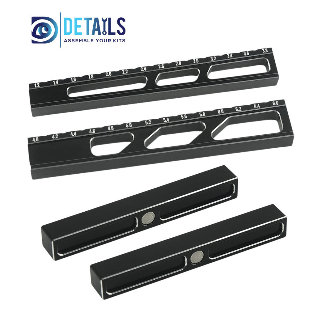 RC Car Tool 10mm Ride Height Droop Gauge Adjuster Ruler Measuring for RC On-Road Drift 1.2~3.8mm / 4.0~6.6mm 4pcs