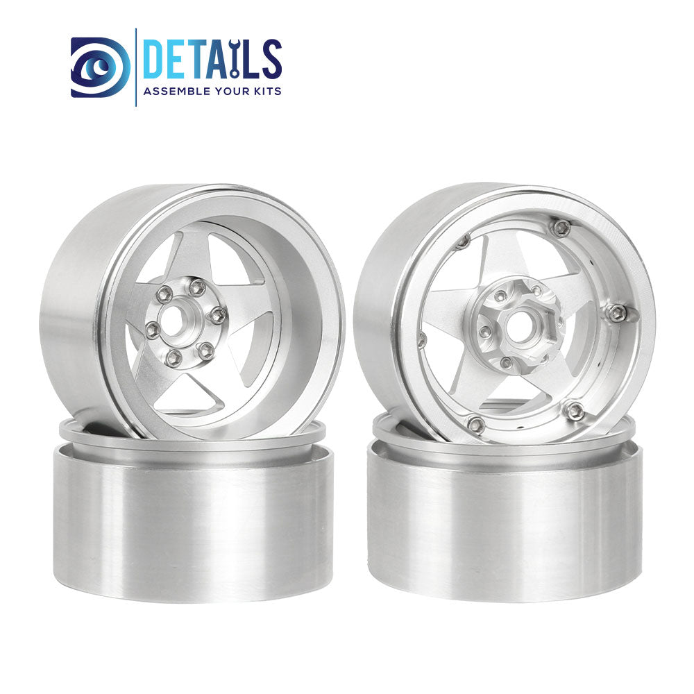 Hobby Details Offset -10mm Aluminum 2.2" Wheel Rim for 1/10 RC Crawler SCX10 Pro TRX4 VS4-10 Gen8 TRX6 CAPRA 4pcs/set A:Black B:Silver C:Titanium D:Copper