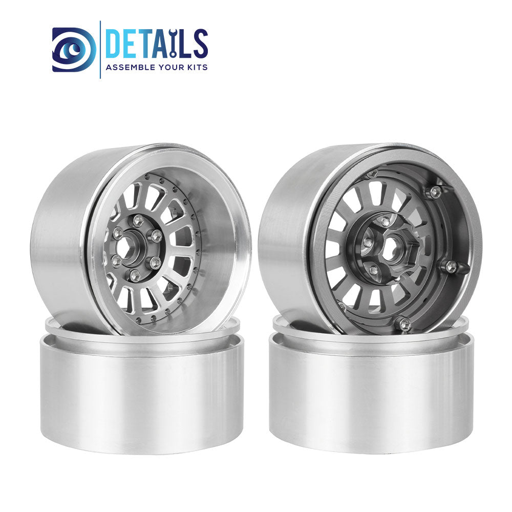 Hobby Details Offset -10mm Aluminum 2.2" Wheel Rim for 1/10 RC Crawler SCX10 Pro TRX4 VS4-10 Gen8 TRX6 CAPRA 4pcs/set A:Black B:Silver C:Titanium D:Copper
