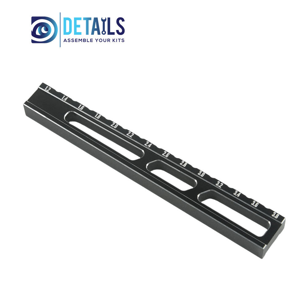 RC Car Tool 10mm Ride Height Droop Gauge Adjuster Ruler Measuring for RC On-Road Drift 1.2~3.8 7pcs
