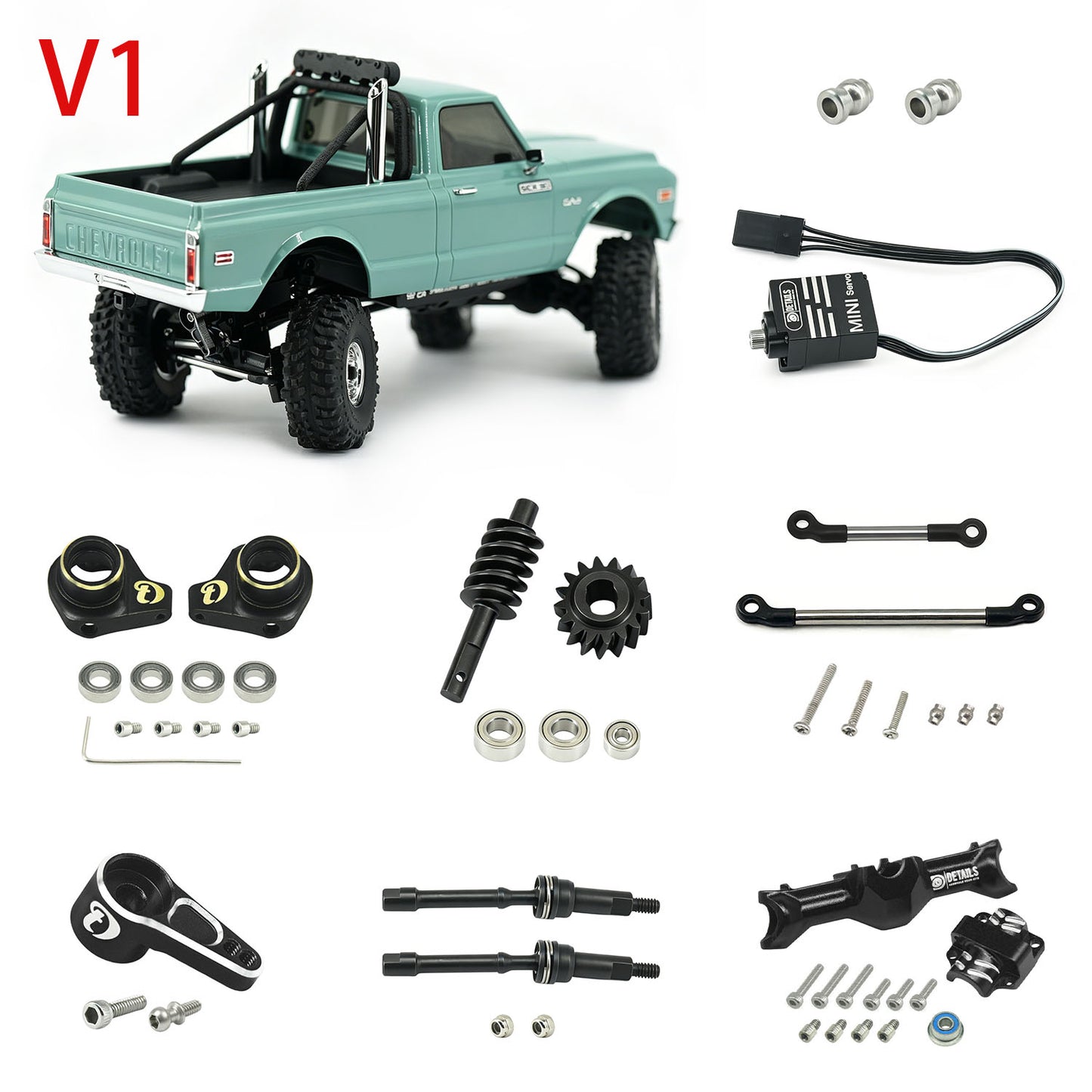 Hobbydetails SCX30 Four-wheel Steer Set