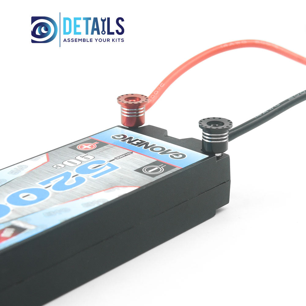 Heatsink Bullet Plug Grips with 4mm Bullets (Black/Red)