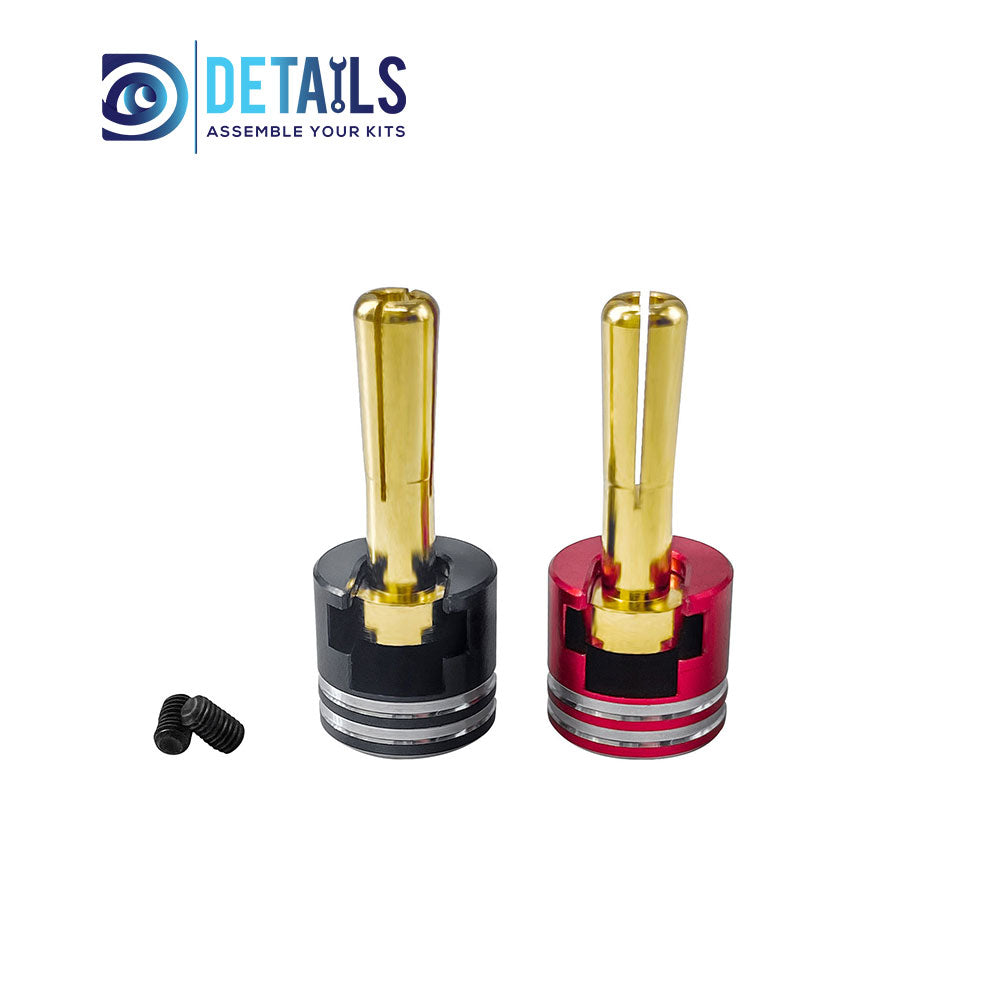 Hobby Details (LOWPRO) Heatsink Bullet Plug Grips with 4/5mm Bullets (Black/Red)