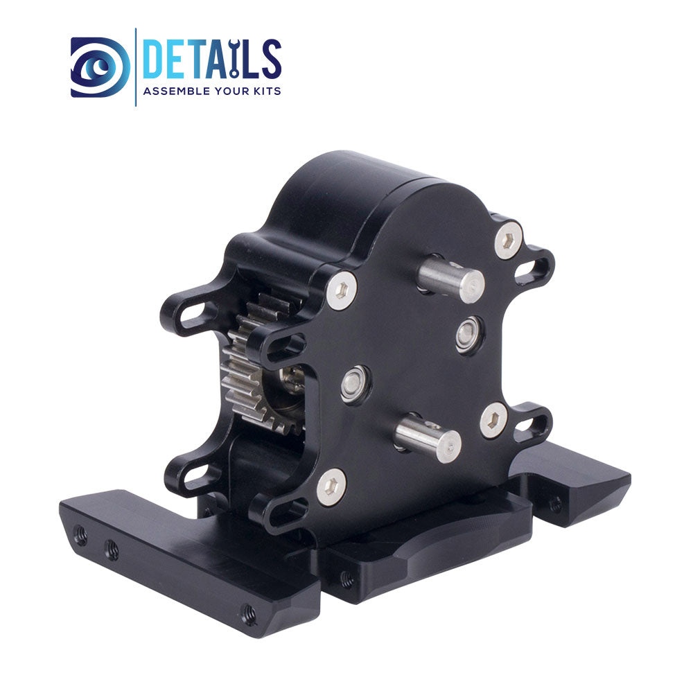 Hobby Details CNC Aluminum Dual Transmission Overdrive Gearbox Installable 2 Motors for 1/10 RC Crawler Upgrade Parts A:Black B:Red C:Purple