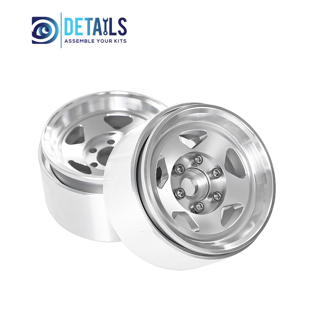 Hobby Details Aluminum 1.9" Wheel Rim for 1/10 RC Crawler SCX10 Pro TRX4 VS4-10 Gen8 TRX6 CAPRA 4pcs/set A:Silver B:Black C:Pink D:Copper
