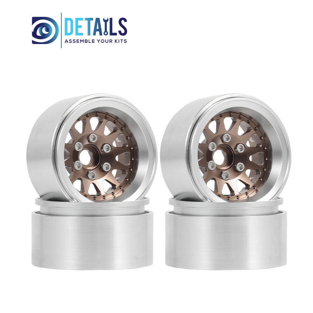 Hobby Details Offset -10mm Aluminum 1.9" Wheel Rim for 1/10 RC Crawler SCX10 Pro TRX4 VS4-10 Gen8 TRX6 CAPRA 4pcs/set A:Black B:Titanium C:Copper D:Blue