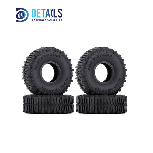 60mm Dia Tire Set with Foam for TRX-4M 1/18 Car 4pcs/set 60X21mm, Inner Dia 27mm
