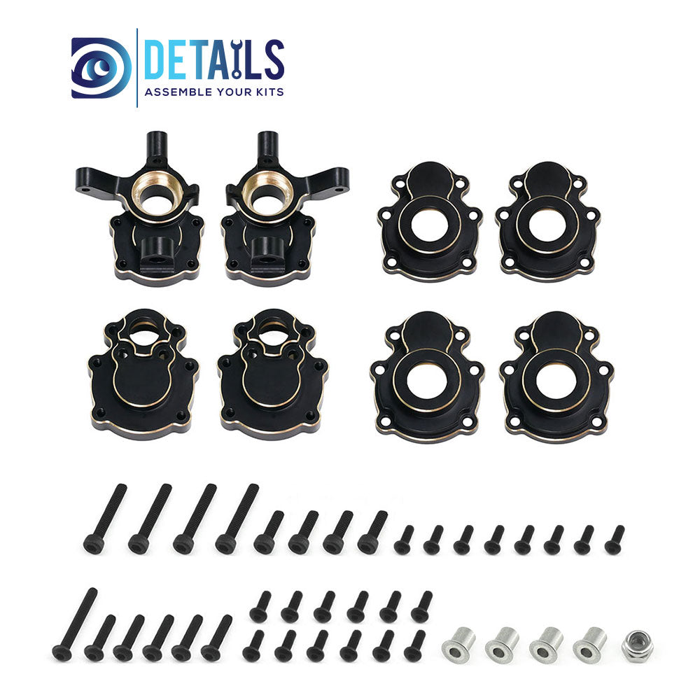 Brass Front Steering Knuckle Cup Rear Axle Knuckle Portal Cover Weight for FMS 1/10 FCX10 K5 RC cars