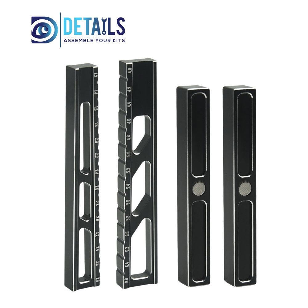 RC Car Tool 10mm Ride Height Droop Gauge Adjuster Ruler Measuring for RC On-Road Drift 1.2~3.8mm / 4.0~6.6mm 4pcs