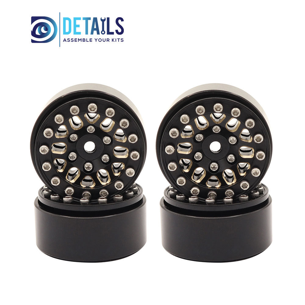 1.0'' Brass Flower Beadlock Wheel Rim set for 1/18 or 1/24 cars Fit for TRX4M/SCX24/FCX24/Enduro24