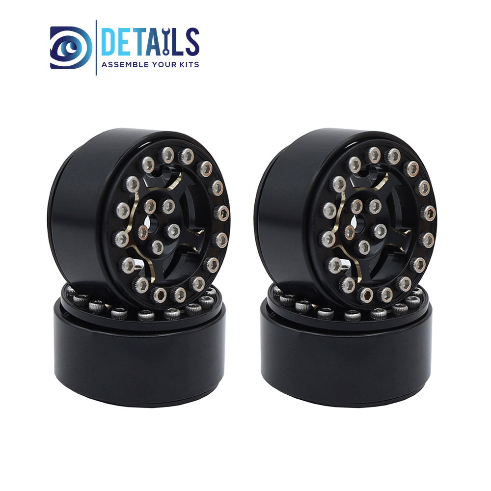 1.0'' Brass Five-Star Beadlock Wheel Rim set for 1/18 or 1/24 cars Fit for TRX4M/SCX24/FCX24/Enduro24