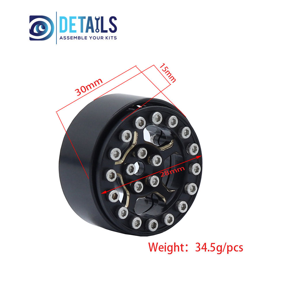 1.0'' Brass Five-Star Beadlock Wheel Rim set for 1/18 or 1/24 cars Fit for TRX4M/SCX24/FCX24/Enduro24
