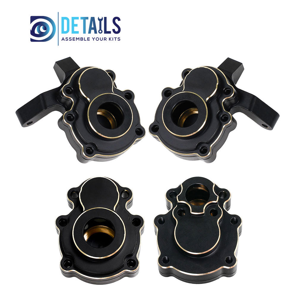 Brass Front Steering Knuckle Cup Rear Axle Knuckle Portal Cover Weight for FMS 1/10 FCX10 K5 RC cars