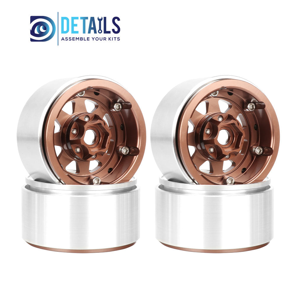 Offset -10mm Aluminum 1.9" Beadlock Wheel Rim for 1/10 RC Crawler SCX10 Pro TRX4 VS4-10 Gen8 TRX6 CAPRA  A