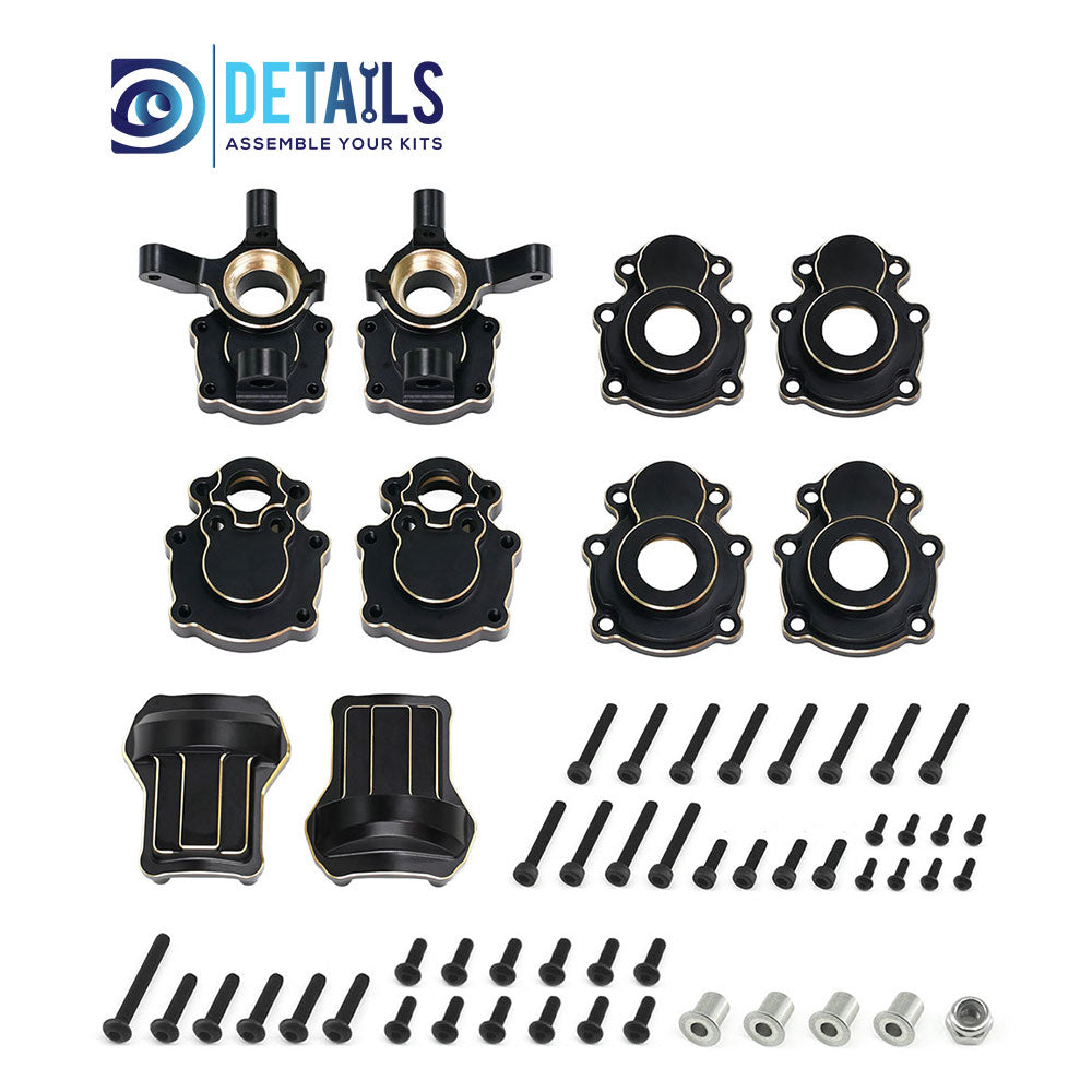 Brass Front Steering Knuckle Cup Rear Axle Knuckle Cover Portal Cover Weight for FMS 1/10 FCX10 K5 RC cars