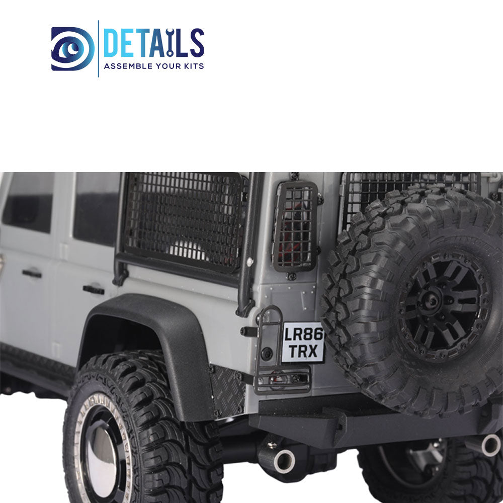 Metal Rail Light Cover Protector Decoration for 1/18 TRX-4M Land Rover Defender