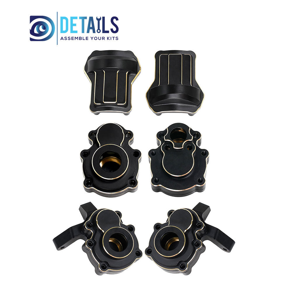 Brass Front Steering Knuckle Cup Rear Axle Knuckle Cover Portal Cover Weight for FMS 1/10 FCX10 K5 RC cars