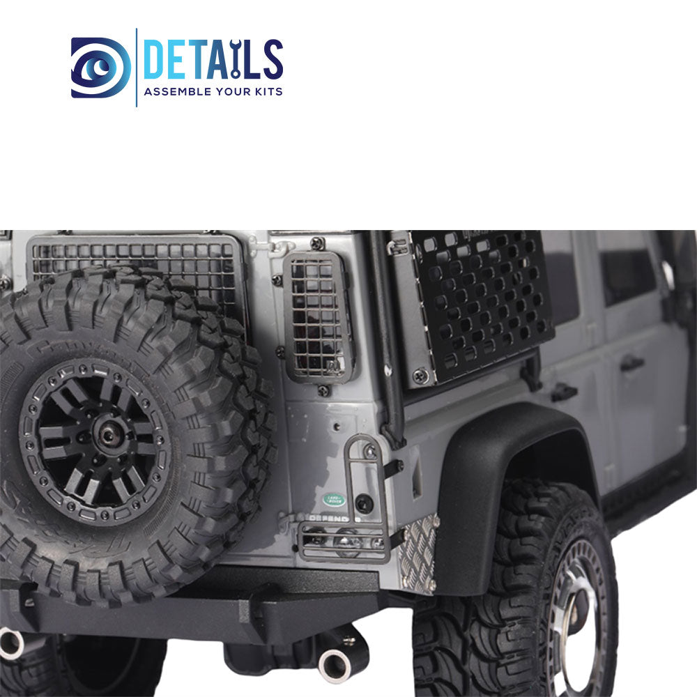 Metal Rail Light Cover Protector Decoration for 1/18 TRX-4M Land Rover Defender