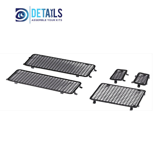 Stainless Rear and Side Window Guard Net Set for TRX-4M Defender 1/18 Car 5pcs/set