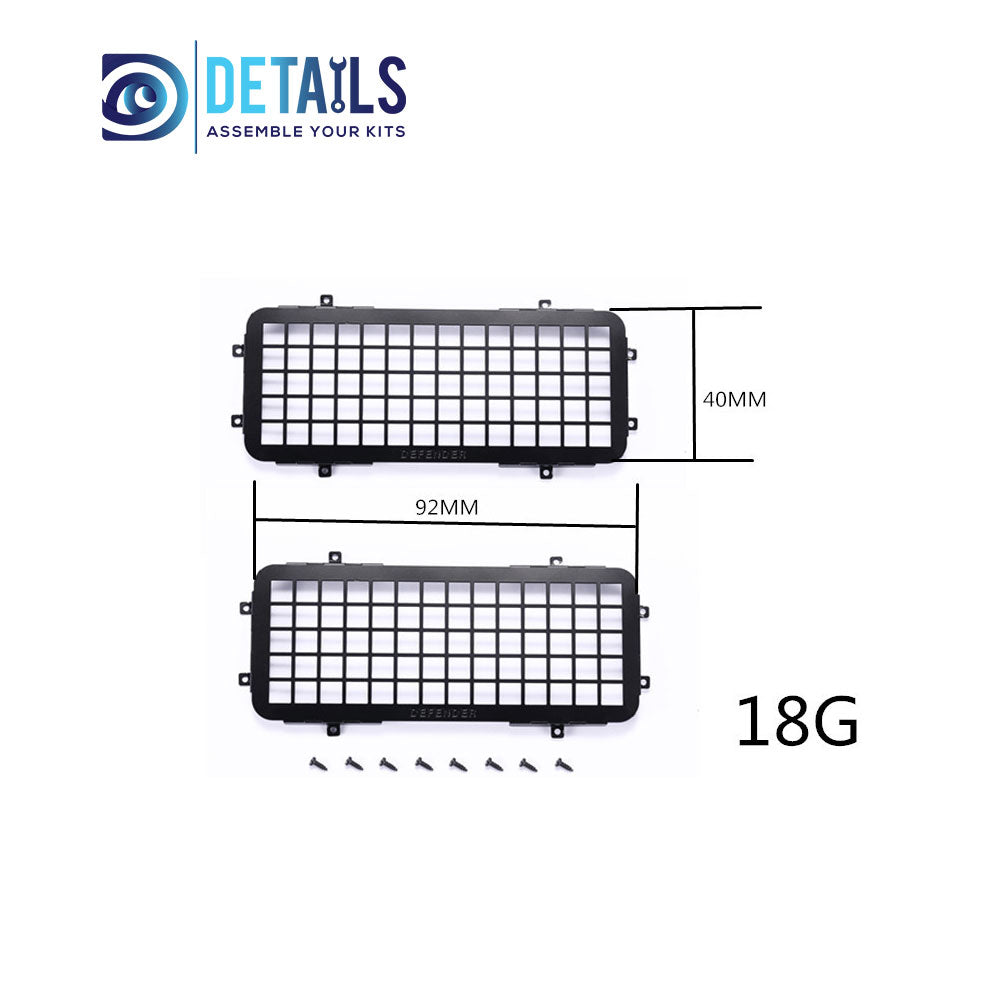 Stainless Rear and Side Window Guard Net Set for TRX-4M Defender 1/18 Car 5pcs/set