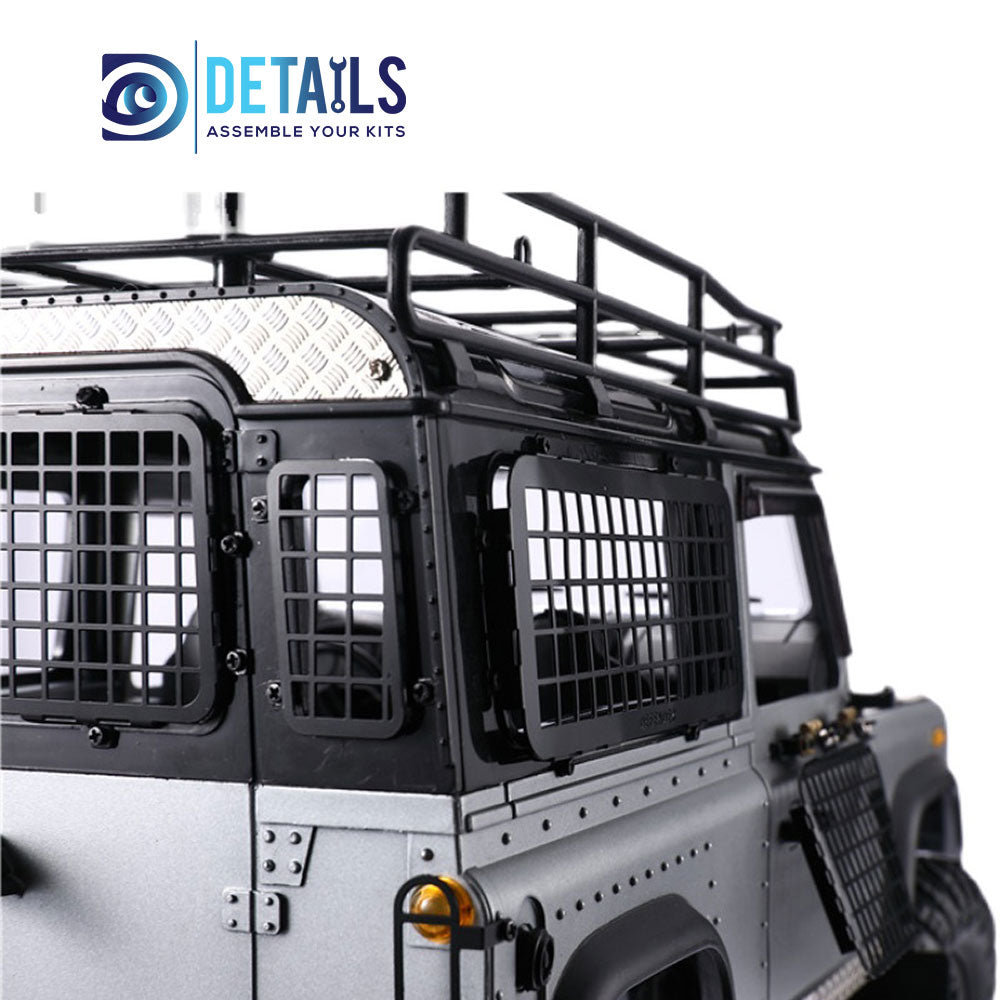 Stainless Rear and Side Window Guard Net Set for TRX-4M Defender 1/18 Car 5pcs/set