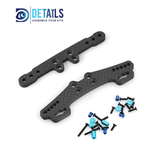 Carbon Fiber Front&Rear  Shock Tower Damper Stay 54452 54453 for Tamiya XV01 XV-01 1/10 RC Car Upgrade Parts