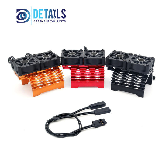 Hobby Details 40/42mm RC Car Twins Motor Cooling Fan with Heatsink 27000RPM