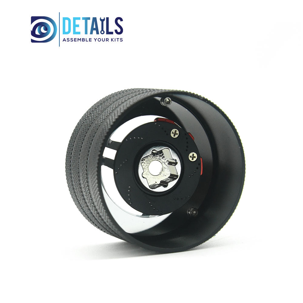 DTEL01044 Aluminum RC Transmitter Steering Handwheel for Sanwa/ Futaba/NB4/ 7PX/X9  Black silver