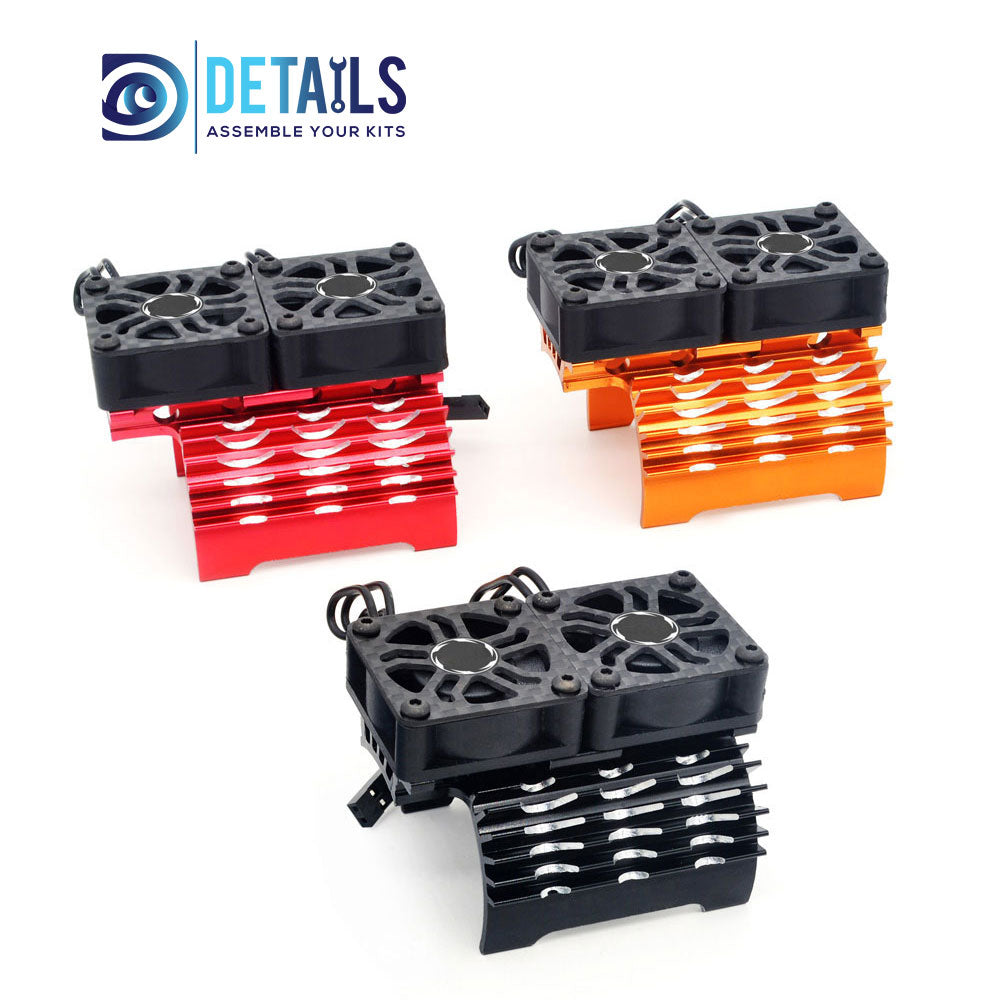 Hobby Details 40/42mm RC Car Twins Motor Cooling Fan with Heatsink 27000RPM