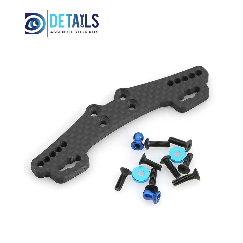 Carbon Fiber Front&Rear  Shock Tower Damper Stay 54452 54453 for Tamiya XV01 XV-01 1/10 RC Car Upgrade Parts