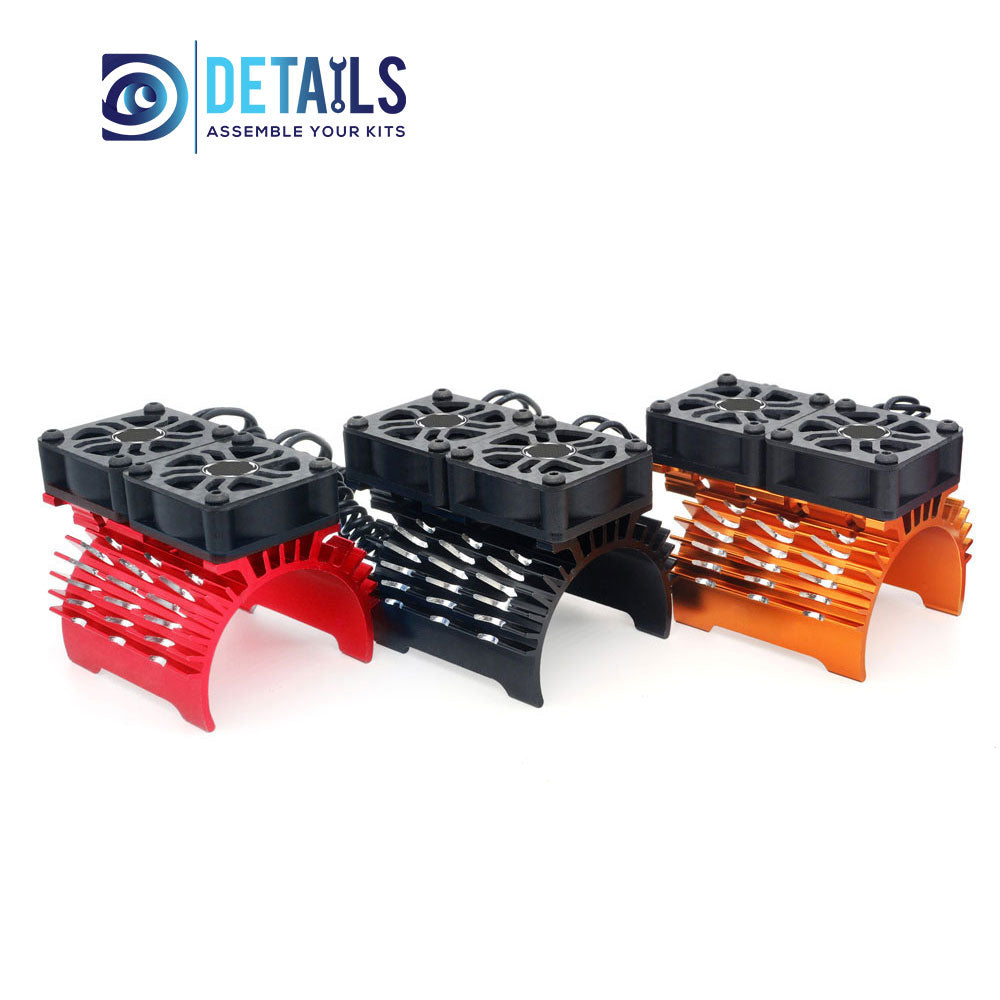 Hobby Details 40/42mm RC Car Twins Motor Cooling Fan with Heatsink 27000RPM