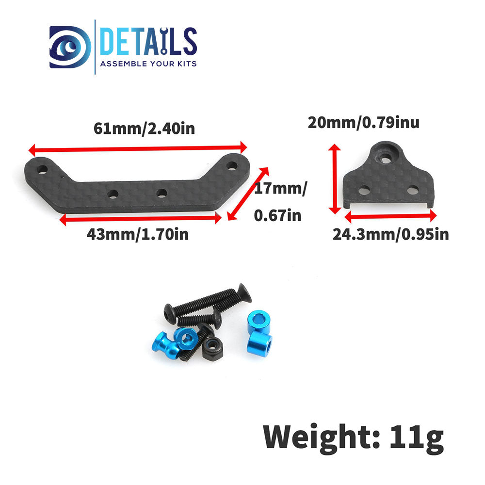 Carbon Fiber Rear Wave Box Fixing Bracket For 1/10 Tamiya XV01 RC Upgrades Car Replacement Parts
