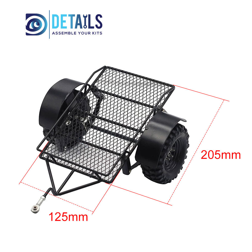 Hobby Details Aluminum 1/10 Trailer With Hitch Mount For Crawler
