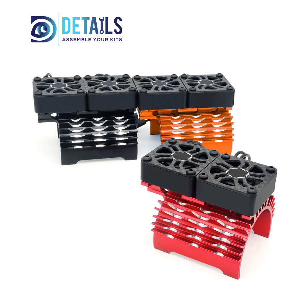 Hobby Details 40/42mm RC Car Twins Motor Cooling Fan with Heatsink 27000RPM