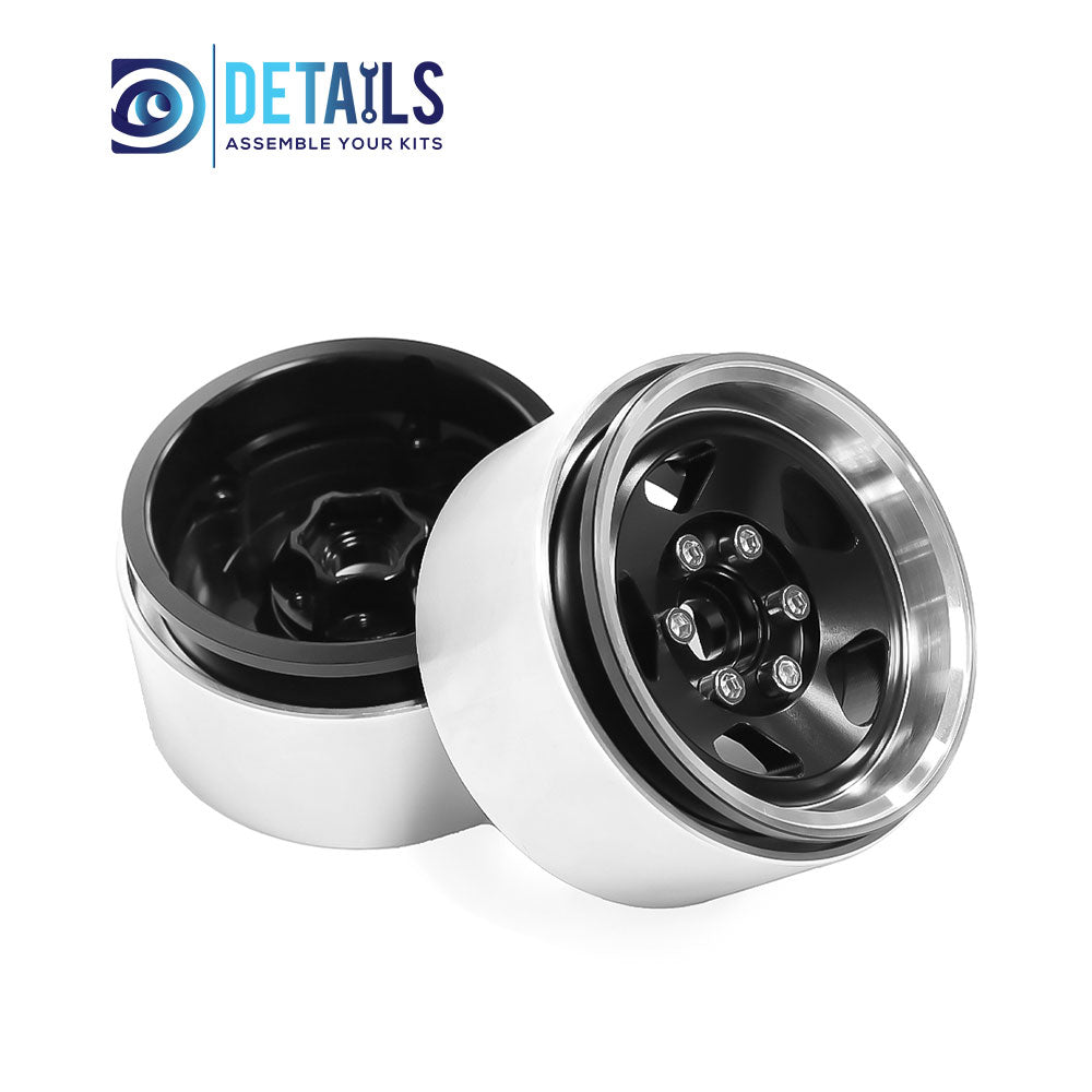 Hobby Details Aluminum 1.9" Wheel Rim for 1/10 RC Crawler SCX10 Pro TRX4 VS4-10 Gen8 TRX6 CAPRA 4pcs/set A:Silver B:Black C:Pink D:Copper
