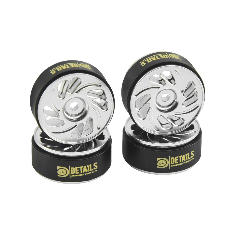 Hobbydetails Aluminum 0.7" Beadlock Wheel, Brass Outside Ring for SCX30 Cars 4pcs/set