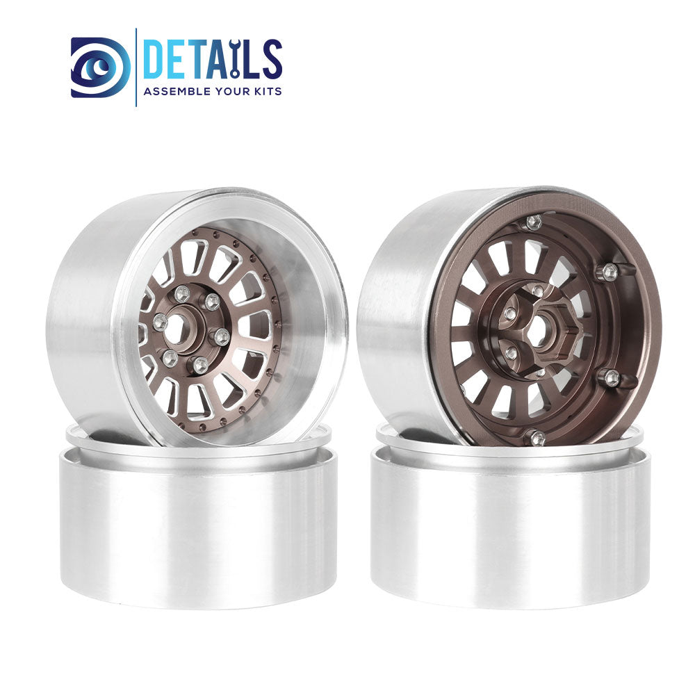 Hobby Details Offset -10mm Aluminum 2.2" Wheel Rim for 1/10 RC Crawler SCX10 Pro TRX4 VS4-10 Gen8 TRX6 CAPRA 4pcs/set A:Black B:Silver C:Titanium D:Copper