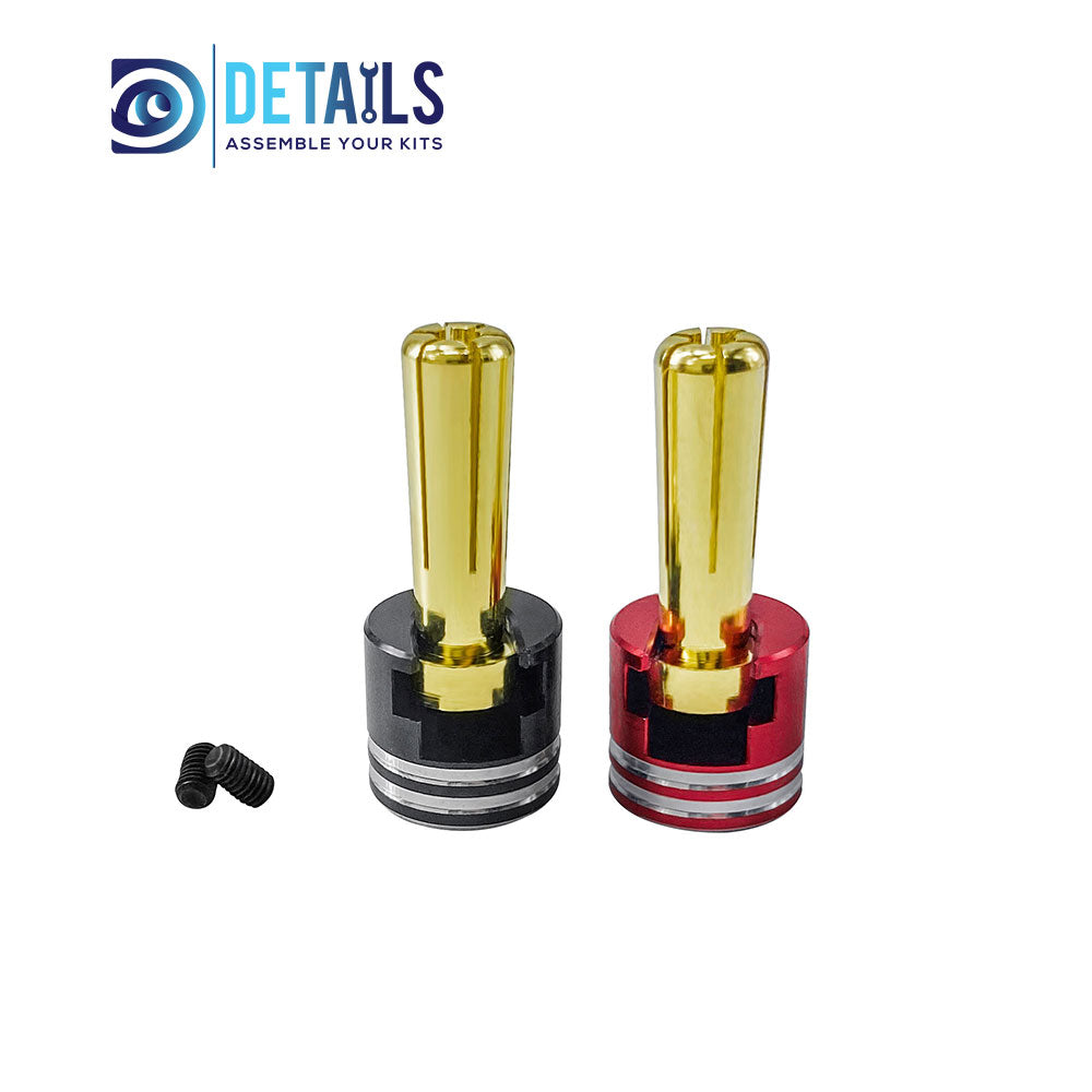 Hobby Details (LOWPRO) Heatsink Bullet Plug Grips with 4/5mm Bullets (Black/Red)